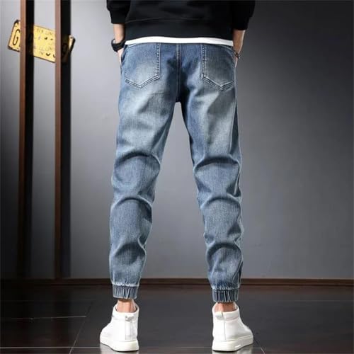 Men's Harem Trousers with Pockets Cargo Cowboy Pants Harajuku Washed Jeans3