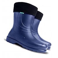 Ladies Thermal Blue Wellingtons Mid Calf Boots UK 7 / EU 40 Lightweight EVA Women Wellies -30C Adults Shoes Forest/Hunting/Rain/Fishing/Gardening Warm Waterproof Women's Snow Boot
