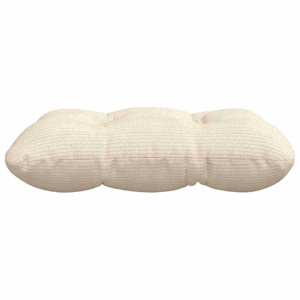 Sitzkissen 4er Set Creme 45x45x12 cm - Weiche Stuhlkissen aus Cord mit abnehmbarem Bezug - Gemütliche Dekokissen für Esszimmer, Wohnzimmer und Homeoffice
