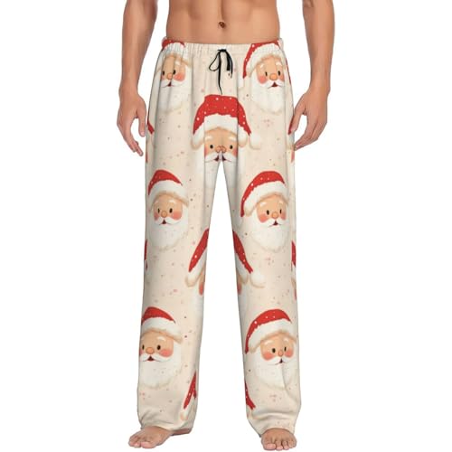 Santa Snowman Christmas Mens Pajama Pants Cozy Lounge Baggy Lightweight Pj Pants Lounge Bottoms With Elastic Waist