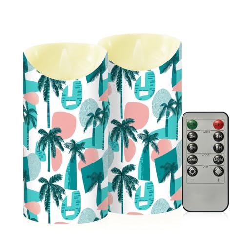 2 Velas de Navidad sin llama a pilas verdes de diseño liso para decoración