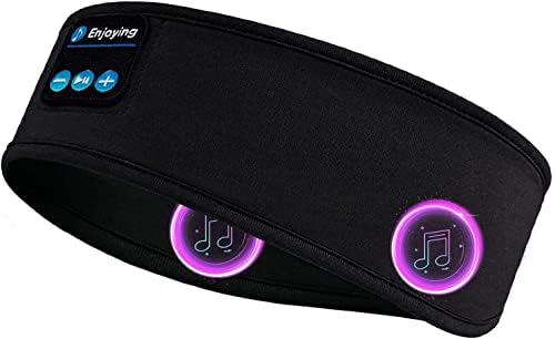 ZGZ Sleep Headphones Bluetooth Headband, Wireless Sports Headphones with Ultra Thin and Soft Sponge Stereo Speakers Headphone Headband for Sleeping, Travel, Running, Meditating (Black)-XX7