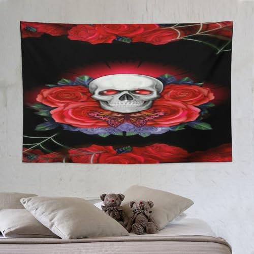 Tapisserie murale crâne 3D PAZZK : grand tissu suspendu déco chambre 150x230