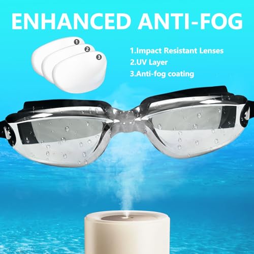 Airoads Shortsighted Swim Goggles Nearsighted Swimming Goggles Leakproof Anti Fog Swimming Goggles for Adult Men Women Youth