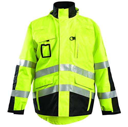 OccuNomix SP-RSPARKA-Y2X SP 3-in-1 Black Bottom Rip Stop Flannel Lined Parka Jacket, Dupont™ Sorona® Insulation, Removable Jacket & Hood, 13 Pockets, Class 3, 100% ANSI Polyester, 2X-Large, Yellow