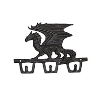 ADITAM Decorative Rustic Cast Iron Wall Hook Hanger Dragon for Coat Key Hat Storage Hook (Dragon-03) Double the comfort