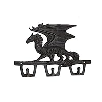 TentHome Decorative Rustic Cast Iron Wall Hook Hanger Dragon for Coat Key Hat Storage Hook