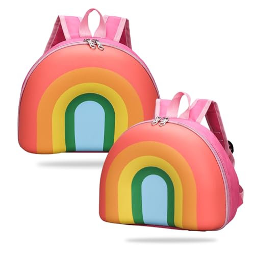 Image of BEMBIKA Kindergarten Bag Korean Style kindergarten backpack Stylish School Bags For Kids curved shoulder straps Perfect Toddler Backpack Design (Candy Rainbow)