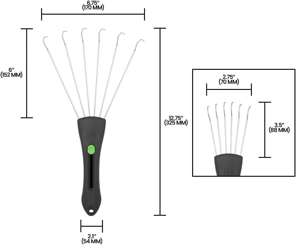 Zenport 15307A Mini Adjustable Hand Rake - 3 Pack