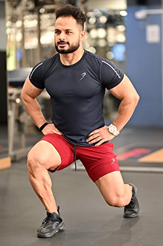 Image of Men's Solid Slim Fit Gym and Sports T-Shirt