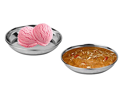 Image of BLeaf Stainless Steel-Dessert Plate /Quarter Plate (Pack of 6)