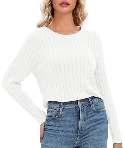 Image of Urban CoCo Women's Lightweight Crewneck Pullover Sweaters Long Sleeve Fall Knitted Sweater Tops