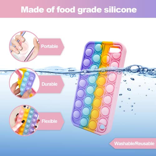 Ipod Touch 7 Pop It Case, Kakotomy Stress Relief Fidget Toy Push Pop Bubble Sensory Silicone Cute Design Protective Girls Women Case For Apple Ipod Touch 5/6/7Th Generation #TOP4