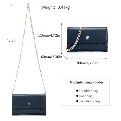 شنطة كروس/ كتف صغيرة للنساء مع سلسلة معدنية ذهبية من سي اتش سي اتش ديوسّا، تستخدم كمحفظة للجوال مع فتحات لبطاقات الائتمان