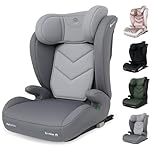My Babiie Highback Booster Car Seat - ISOFIX, 100-150cm (Approx. 4-12 Years, Group 2/3), i-Size R129, Adjustable Child High Back Seat, Padded, 10 Position Headrest - Grey