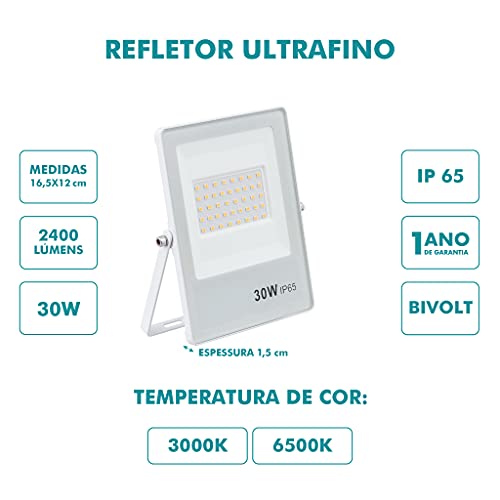 Refletor Ultrafino Bivolt, Medidas: (L)16,5 (A)12 (P)1,5cm, Proteção IP65, Gaya.