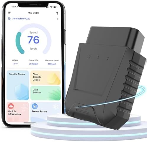 Bluetooth OBD2 Scanner for Cars - Wireless OBD2 Scan Tools & Code Reader for iPhone/Android Wireless Auto Diagnostic Tool to Read and Clear Error Codes Live Data Reset Exclusive Free App(A)
