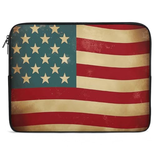Housse pour ordinateur portable 10 12 13 14 15 17 pouces en néoprène léger drapeau vintage