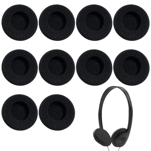 10 Pezzi Schiuma Paraorecchie, Cuscinetti di ricambio per auricolari, Padiglioni Cuffie, Copri Auricolari, Cuscinetti Cuffie, Pad Cuffie, Copri Cuffie, 50 mm, Nero