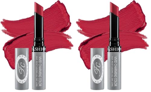 Image of FASHION COLOUR Kissproof Non Transfer Lipstick | Water Resistant & Smudge Proof | Non-Drying | Lightweight | Long Stay Upto 15Hrs | Dull Red (Pack of 2)