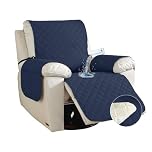 Braozaiw armchair covers, Waterproof sofa covers, with Pockets, Machine Washable, Furniture Protector Cover for Kids and Pets Non-Slip Chair Cover for Recliner Armchairs (navy, Recliner)