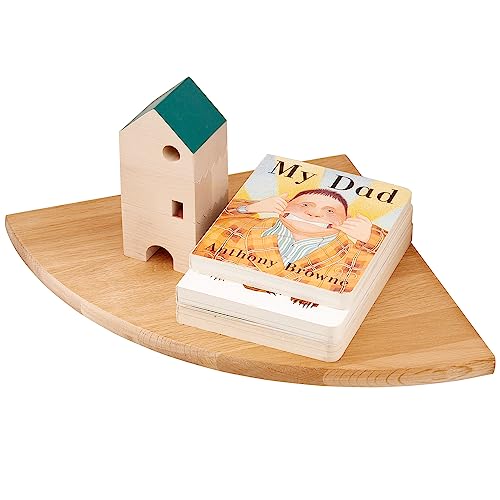 TRWISWDC Oak Corner Shelf 9 inches Natural Wood Floating Corner