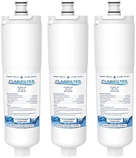 Clarifilter CS-52 Fridge Water Filter Cartridge Compatible with Bosch Neff Siemens CS-52, 5553629, 5586605, EVOLFLTR10; 3M Cuno CS-51, CS-452; Abode Aquifier Safelock AT2002; Whirlpool WHKFR-Plus (3)
