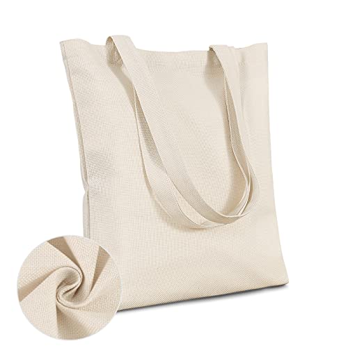 Joywell 16 Pcs Linen Super Durable Reusable Grocery Shopping Bag Cloth Large Tote Bags Machine Washable Women Fashionable Linen Tote Bags Crafts Bag Suitable For Diy Gift Activity Beige #TOP9
