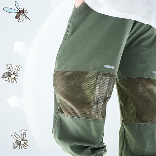 Boys Pants Reflective Mesh Drawstring Trousers Trendy Outdoor Active Leisurewear for Everyday Use4