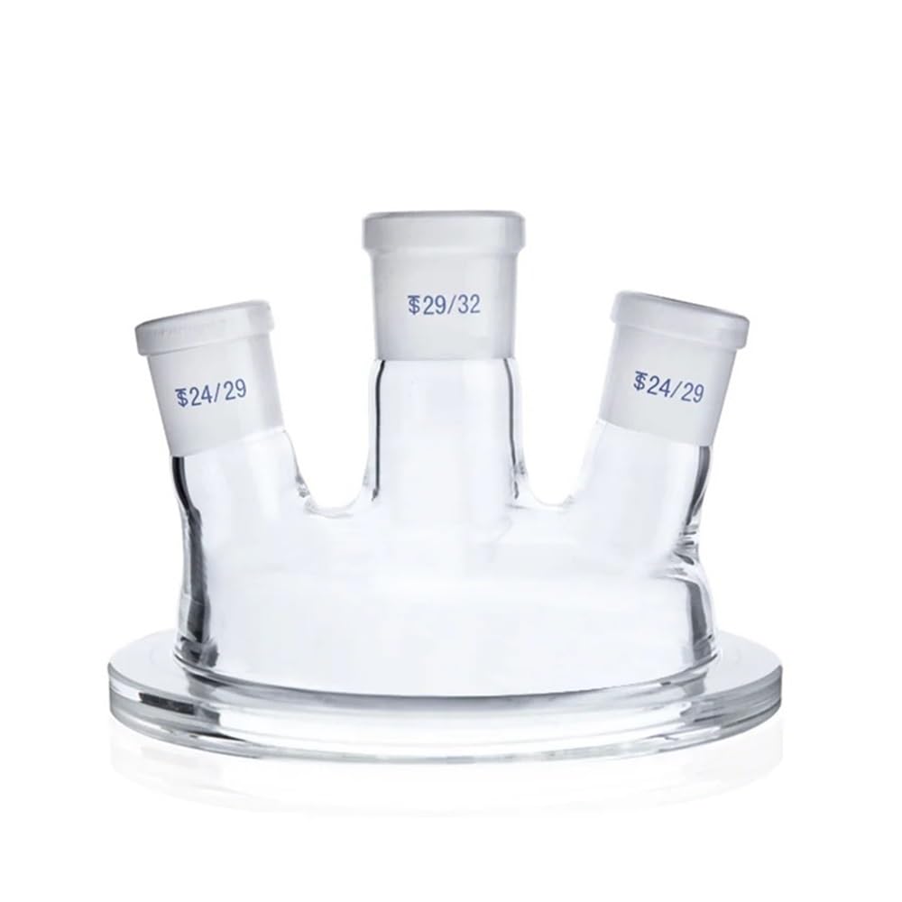 Attrezzature e forniture di laboratorio Testa del reattore a pallone in vetro Boro Glass a 3 colli da 150 mm con tre bocche, giunto di diverse dimensioni