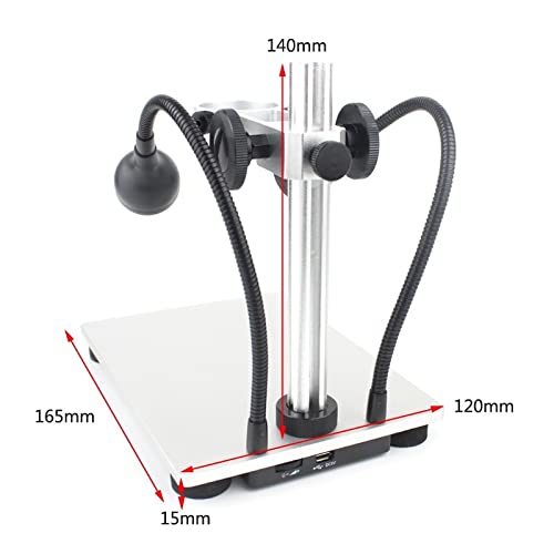 Support microscope numérique USB en alliage d'aluminium avec LED