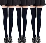 YSense 3 paires Chaussettes Hautes Montantes Femme Chaussettes de Genoux Longues,Noir,Tail...