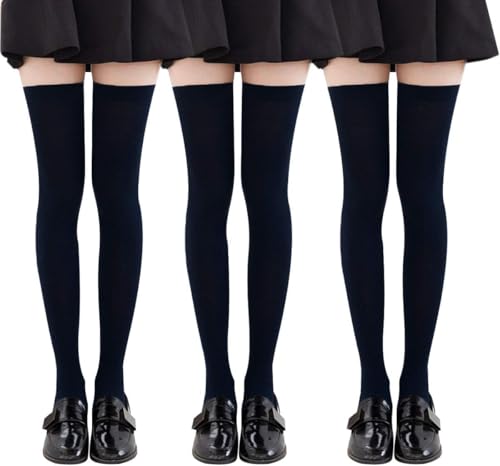 YSense Beau 3 Paar Damen Kniestrümpfe Lange Overknee Strümpfe Überknie Socken