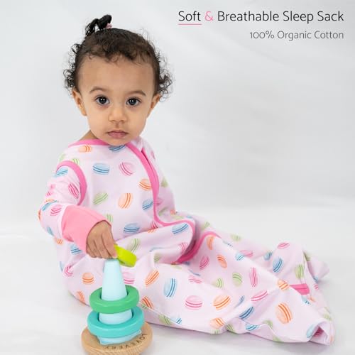 Image of LollyBanks Sleep Sack, 100% Cotton Neutral Baby Sacks, 0.5 TOG Sleep Sacks Lightweight with 2-Way Zipper