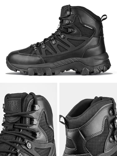 Image of FREE SOLDIER Men's Waterproof Tactical Hiking Boots Military Work Boots Combat Boots