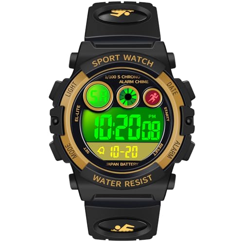 Image of Dayllon Kids Digital Watch,Boys Digital Outdoor Sport Waterproof Watch,with Calendar 12 /24H Alarm 7 Colorful Backlight Stopwatch Wristwatch for 3-15 Years Old