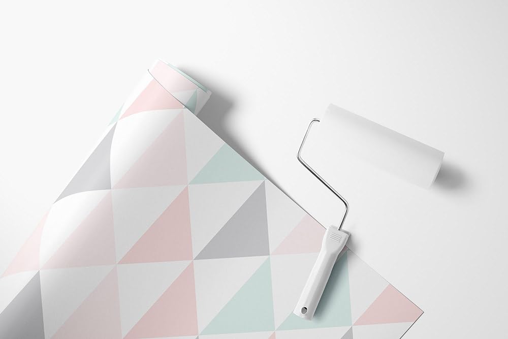 Tapeta samoprzylepna geometryczne trójkąty pastelowy skandynawski design