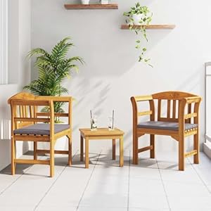 Homgoday Akazienholz Gartenm?Bel Set - Elegantes Design, Naturfarbe, 45x45x38 cm, für gro?e Terrassen 3416314