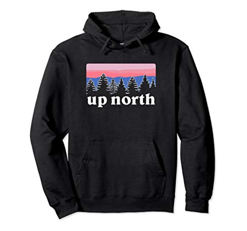 Up North Sunset Pine Tree Lake Life Nature Hoodie Sweatshirt