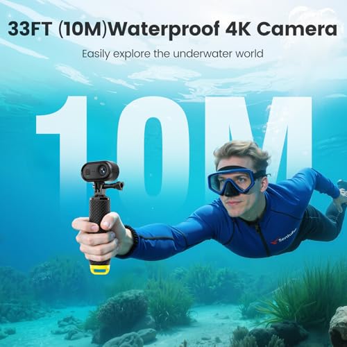 Image of 4K 30FPS Vlogging Camera, 64GB POV Camera with 33FT Waterproof, 20MP Tiny Actioncamera 6-axis Stabilization, 150 Hands-Free Sport Cam, Thumb Bodycam 4.5hr Battery Life, Mount Anywhere (64, GB)