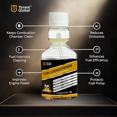 Image of Tirrent Fuel Conditioner | Fuel Additive for Bikes, Scooters and Cars | Fuel Injector Cleaner | Mileage Booster Compatible for Petrol, Diesel and Bio Fuels (40 ml)