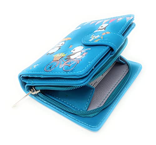 Shag Wear Panda Mania Small Wallet for Women and Teen Girls Vegan Faux Leather Teal 4.5"3
