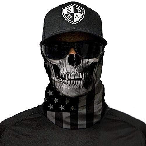 SA American Flag Face Masks - Men's & Women's Neck Gaiters & Balaclavas - Winter Face Mask - Blackout Skull