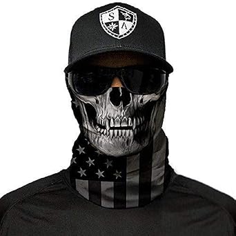 SA American Flag Face Masks - Mens & Womens Neck Gaiters & Balaclavas - Winter Face Mask - Blackout Skull
