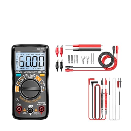 Coil Inductance Multimeter Duty Cycle Hz Tester AL01 6000 Counts NCV Temperature Meter(AL01 Black pro)
