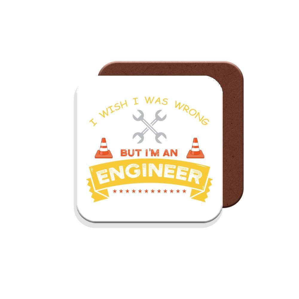 Muggz Coaster Gift For Engineer I Wish I Was Wrong But I'm An Engineer - Giftset - Made By In The Uk