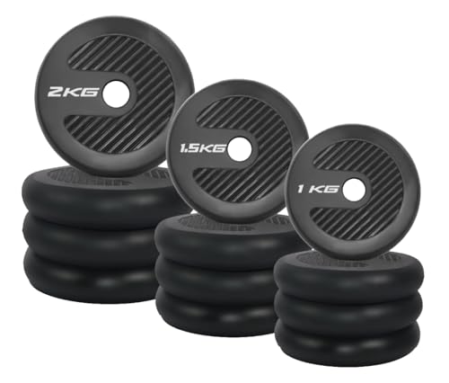 WATSON Premium Rubber Weight Plates For Dumbbell Set For Men, Women Fitness, Dumbbell Weight Plates | Home Gym Rubber Weight Plates | Gym Equipments For Men & Women (16Kg (2Kgx8) Weight Set)