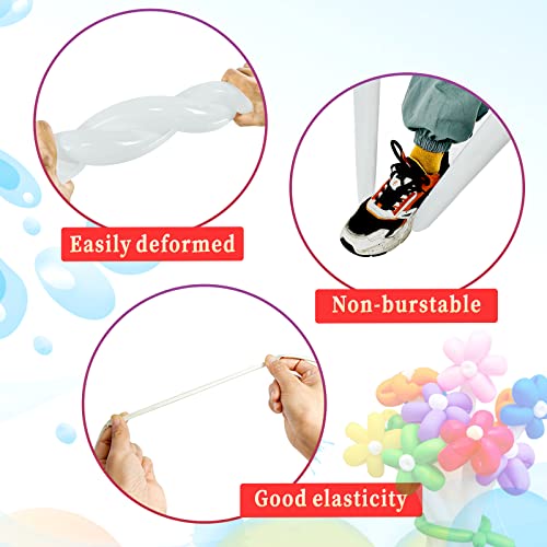 Image of 260 Balloons White Twisting Animal Balloon Thickening Latex Modeling Long Magic Balloon for Animal Model Skinny Clown Christmas Birthday Wedding Party Garland Decorations 100pcs