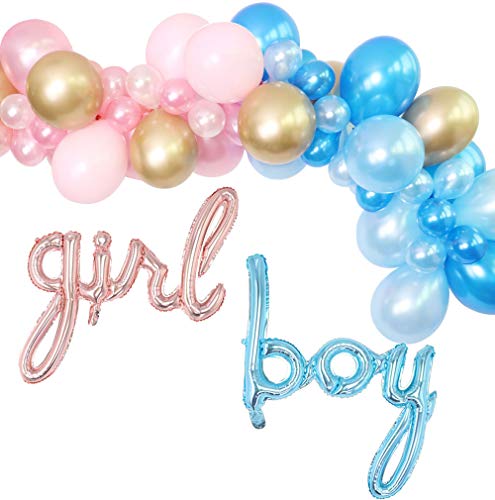 Gender Reveal Balloon Garland Kit - Baby Pink and Sky Blue Balloon Arch