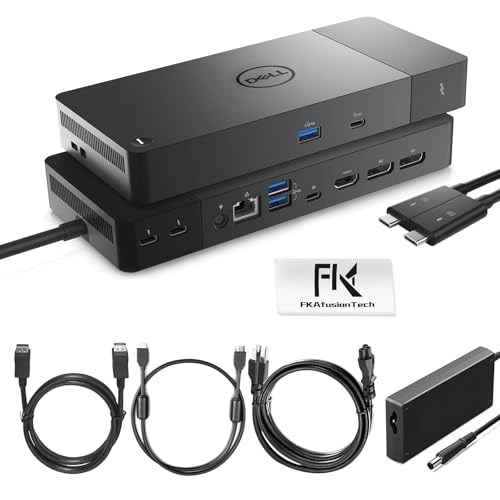 Dell WD19DCS Docking Station, Performance Dock WD19DCS - 3 Year Warranty, with 240W Power Adapter + 210W Power Delivery + ZoomSpeed HDMI & DisplayPort Cable + USB-C Cable - New